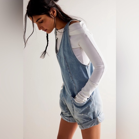 FREE PEOPLE HIGH ROLLER SHORTALL - BRIGHT EYES 9905 B1729 - Picture 1 of 7
